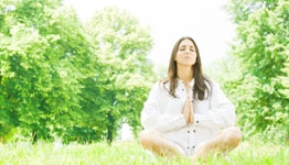 woman meditating, namaste